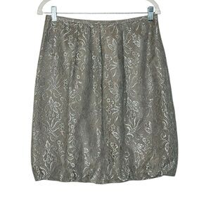 Loft Silver Metallic Bubble Hem Mini Cocktail Skirt | Size 6